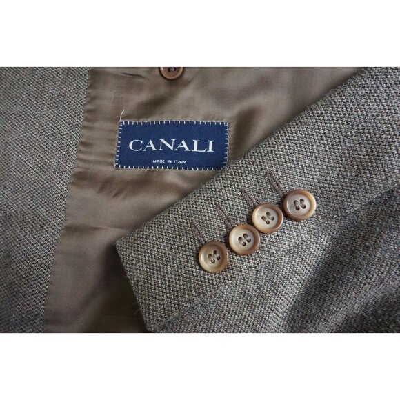 Canali Silk Blend Woven Brown Sport Coat Jacket Sz 44R